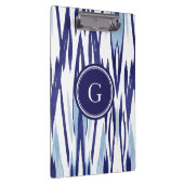 Schickes blaues und weißes Aquarell ikat Muster Klemmbrett (Rechts)