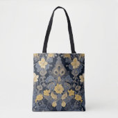 Schickes Blumen-Spitzenmuster Gelb und Blau Tasche (Vorderseite)