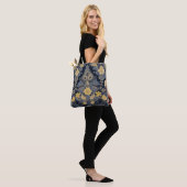 Schickes Blumen-Spitzenmuster Gelb und Blau Tasche (Am Model)