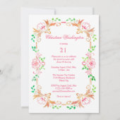 Schickes BlumenAquarell-versah 21. Einladung (Rückseite)