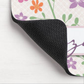 Schickes Blumenmuster-Entwurfs-Monogramm Mousepad (Ecke)