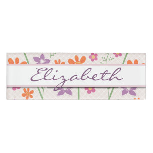 Schickes Blumenmuster-Entwurfs-Monogramm Namenschild