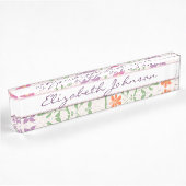 Schickes Blumenmuster-Entwurfs-Monogramm Namensplakette