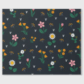Schickes Blumenmuster Geschenkpapier (Flach)