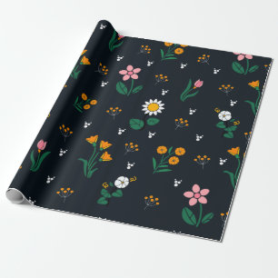 Schickes Blumenmuster Geschenkpapier