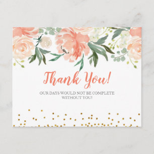 Schickes Blumenpfirsich-Gold danken Ihnen zu Einladung