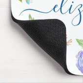 Schickes Boho-Blumen-Wasserfarben-Monogramm-Skript Mousepad (Ecke)