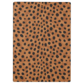 Schickes braunes Cheetah-Druck-Monogramm Klemmbrett (Rückseite)