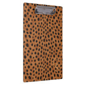 Schickes braunes Cheetah-Druck-Monogramm Klemmbrett (Rechts)