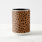 Schickes braunes Cheetah-Print Monogramm Tasse (Zentrum)