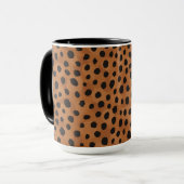 Schickes braunes Cheetah-Print Monogramm Tasse (Vorderseite Links)