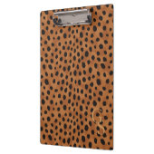 Schickes braunes Geparddruckmonogramm Klemmbrett (Links)