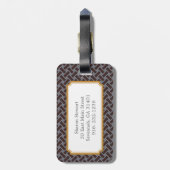 Schickes braunes griechisches geometrisches gepäckanhänger (Rückseite vertikal)