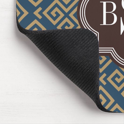 Schickes braunes griechisches geometrisches mousepad (Ecke)