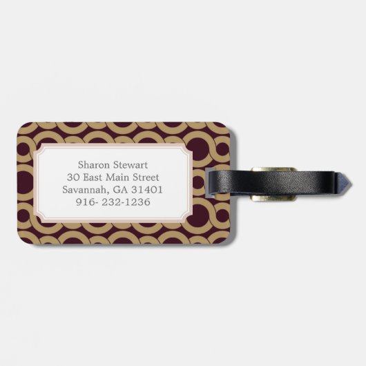 Schickes braunes ineinander gepäckanhänger (Rückseite horizontal)