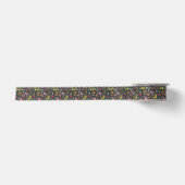 Schickes buntes festliches Patchwork-Blumendamast Satinband (Vorderseite)
