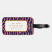 Schickes buntes rosa Marine Zebra-Druckmonogramm Gepäckanhänger (Rückseite horizontal)