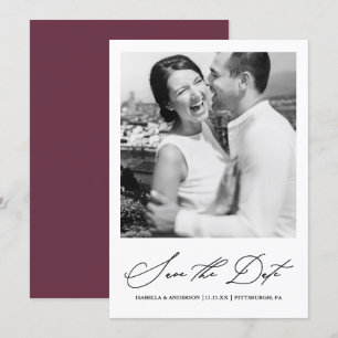 Schickes Burgund Foto Save-the-Date Save The Date