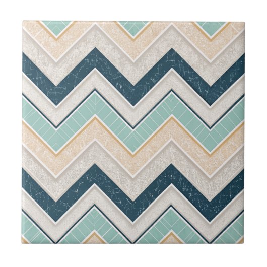 Schickes Chevron-Muster Dekoratives 4,25" Quadrat Fliese (Vorderseite)