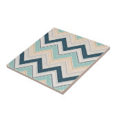 Schickes Chevron-Muster Dekoratives 4,25" Quadrat Fliese (Seite)
