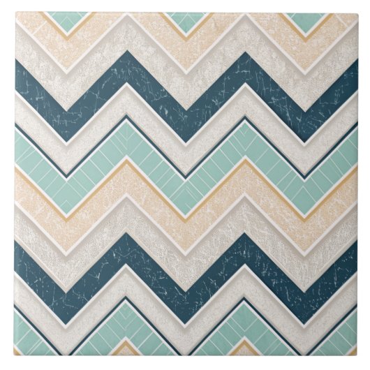 Schickes Chevron-Muster-Dekoratives 6" Quadrat Fliese (Vorderseite)
