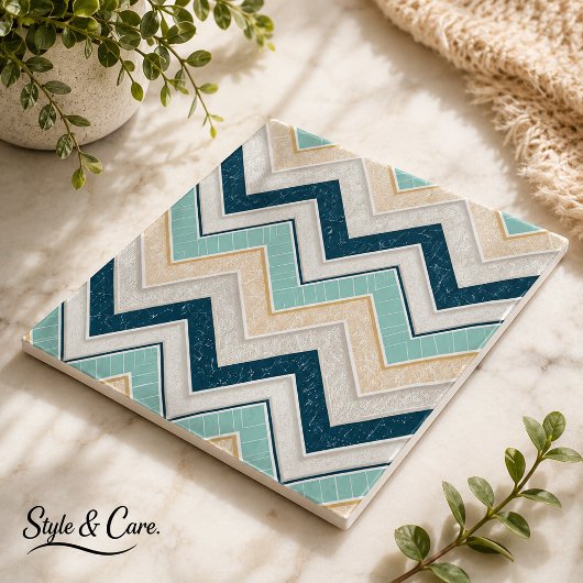 Schickes Chevron-Muster-Dekoratives 6" Quadrat Fliese