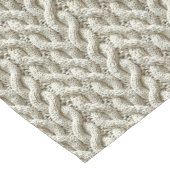 Schickes cremefarbenes Kabelstrickmuster Großer Tischläufer (Ecke)