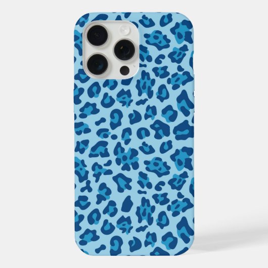 Schickes Dunkel Hellblau Leopardenmuster auf Hellb iPhone Hülle (Rückseite)