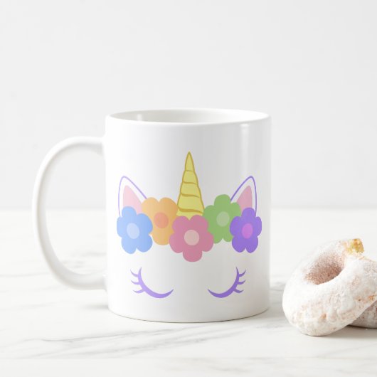 Schickes Einhorn Kaffeetasse (Mit Donut)