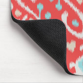 Schickes elegantes Rot und Türkis Stammes- ikat Mousepad (Ecke)