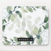 Schickes Eukalyptus-Monogramm Mousepad (Vorne)
