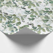 Schickes Eukalyptus-Muster Geschenkpapier (Ecke)