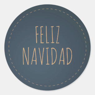 Schickes Feliz Navidad Fleece Navidad... Anpassbar Runder Aufkleber
