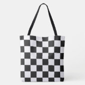 Schickes, fettes Schwarz-Weiß-Karomuster Tasche (Rückseite)