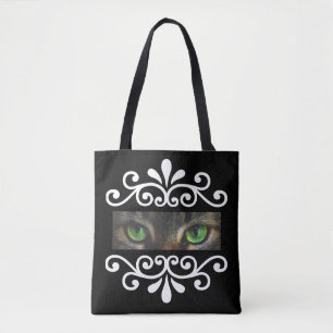 Schickes florales Vektor Katzen Augen Custom Foto Tasche