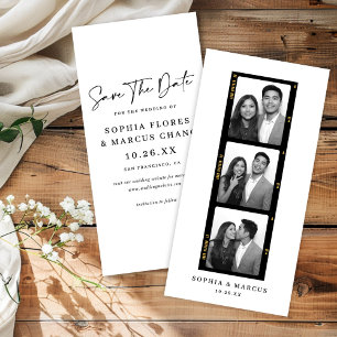 Schickes Fotoautomaten-Filmstreifen-Hochzeit-Speic Save The Date