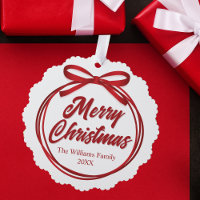 Schickes Frohe Weihnachten Schriftzug Roter Schlei