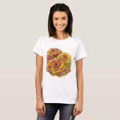 Schickes Gelb THREE ROSES Maßdesign T-Shirt (Vorne ganz)
