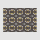 Schickes gelbes Braun ikat Stammes- Muster Seidenpapier (Vorderseite)