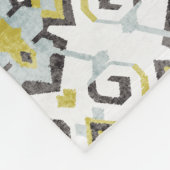 Schickes gelbes und graues ikat Stammes- Muster Fleecedecke (Ecke)
