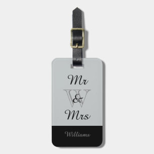 SCHICKES GEPÄCK TAG_ " Herr u. Frau" IN GRAY/BLACK Gepäckanhänger