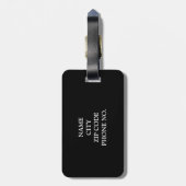 SCHICKES GEPÄCK TAG_ " Herr u. Frau" SCHWARZE Gepäckanhänger (Rückseite vertikal)