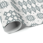 Schickes Giftwrap: Waliser-Tapisserie-Muster, grau Geschenkpapier (Rolleneckpunkt)