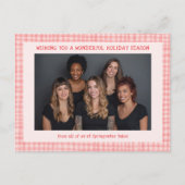 Schickes Gingham Rosa Rot Weihnachten Benutzerdefi (Vorderseite)