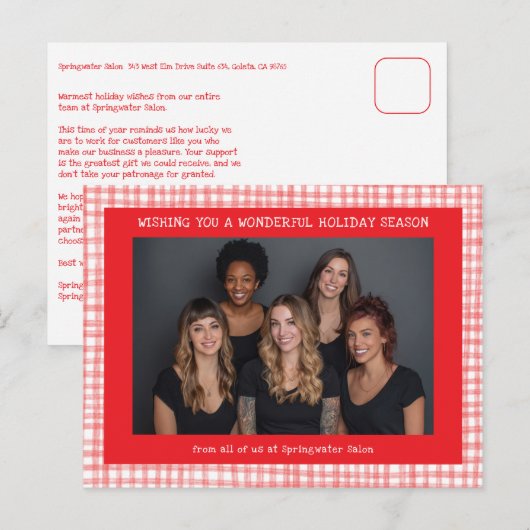 Schickes Gingham Rot Weiß Weihnachten Benutzerdefi (Vorne/Hinten)