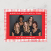 Schickes Gingham Rot Weiß Weihnachten Benutzerdefi (Vorderseite)