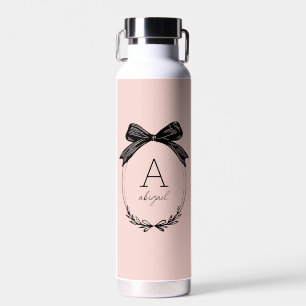 Schickes, girly Bow Modern feminin Rosa Monogramm Trinkflasche