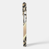 Schickes Glitter-Leoparden-Muster-Monogramm Case-Mate iPhone Hülle (Rückseite / Links)