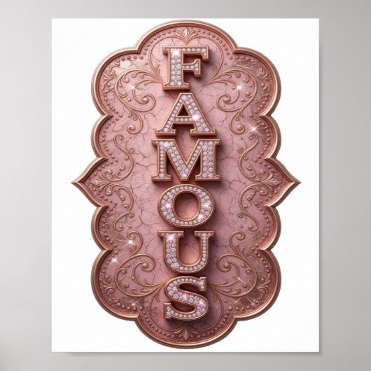 Schickes Gold FAMOUS Design Poster (Vorne)