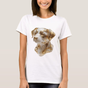 Schickes Gold GOLDEN DOG HEAD Zitat-Design T-Shirt